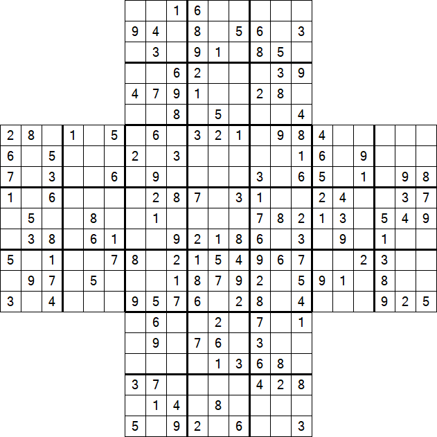 Cross Sudoku - Medium