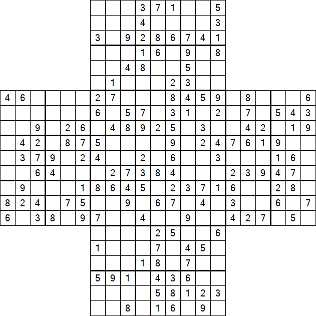 Cross Sudoku - Medium