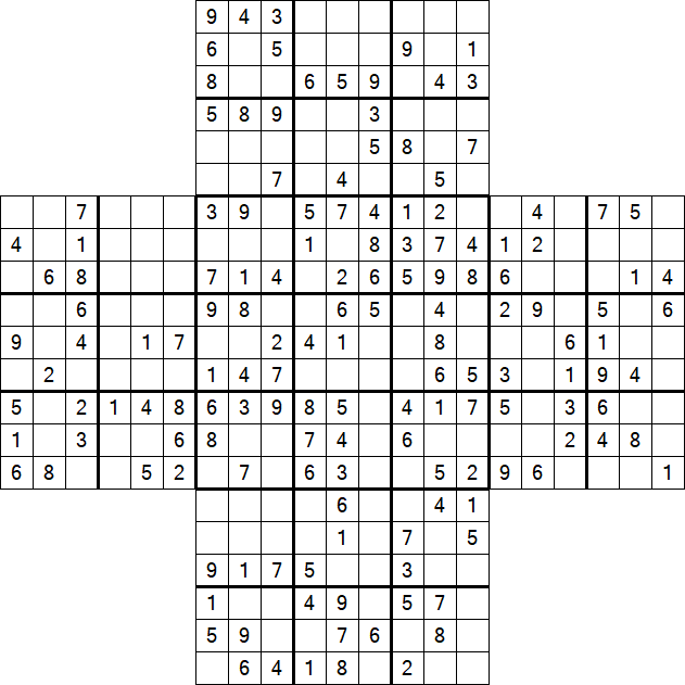 Cross Sudoku - Medium