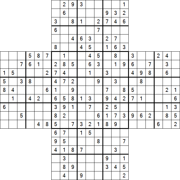 Cross Sudoku - Medium