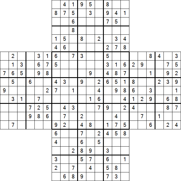 Cross Sudoku - Medium