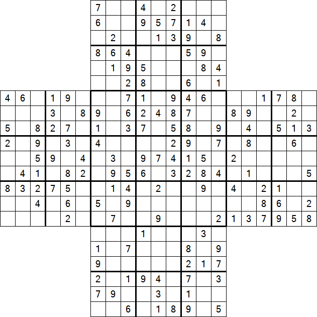 Cross Sudoku - Medium