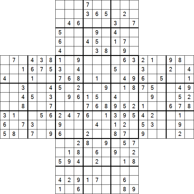 Cross Sudoku - Medium