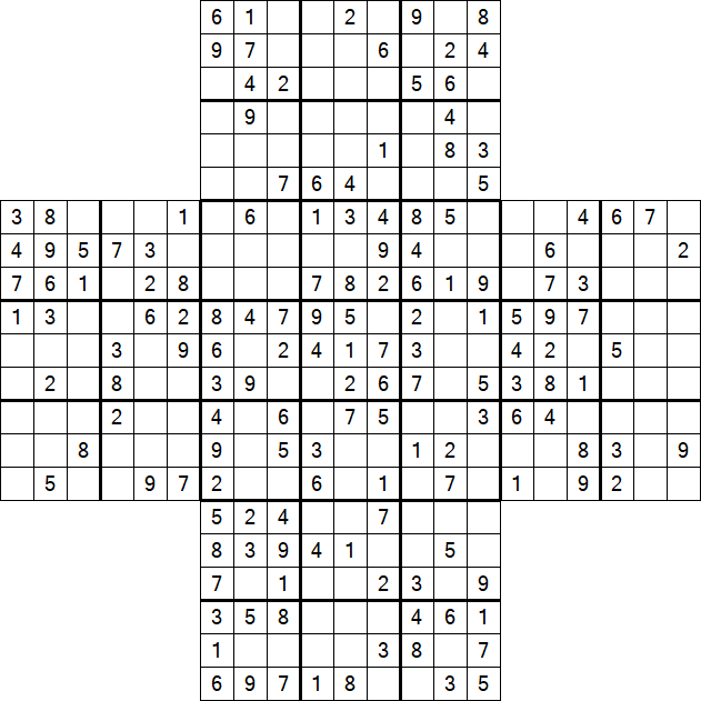 Cross Sudoku - Medium