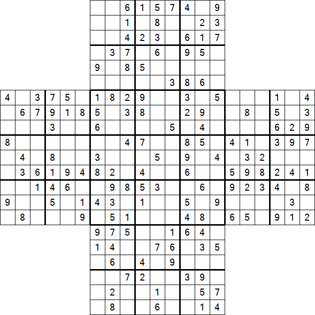 Cross Sudoku - Medium