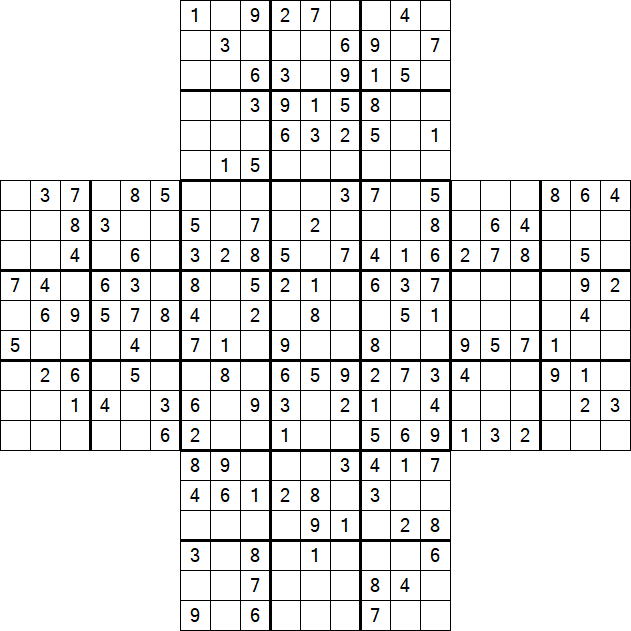 Cross Sudoku - Medium