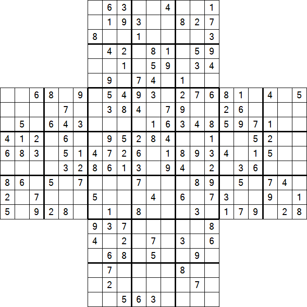 Cross Sudoku - Medium