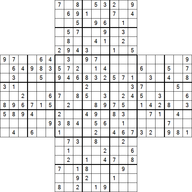 Cross Sudoku - Medium
