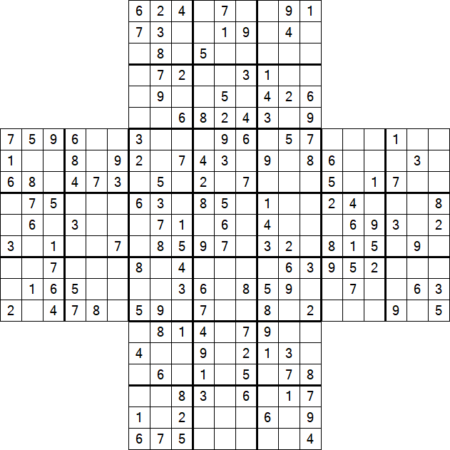 Cross Sudoku - Medium