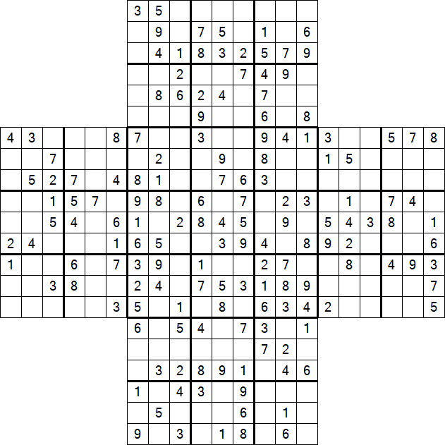 Cross Sudoku - Medium