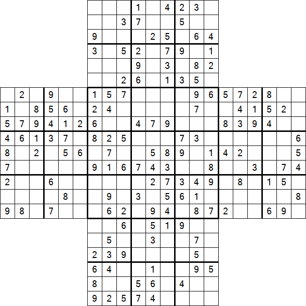 Cross Sudoku - Medium