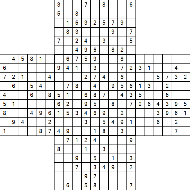 Cross Sudoku - Medium