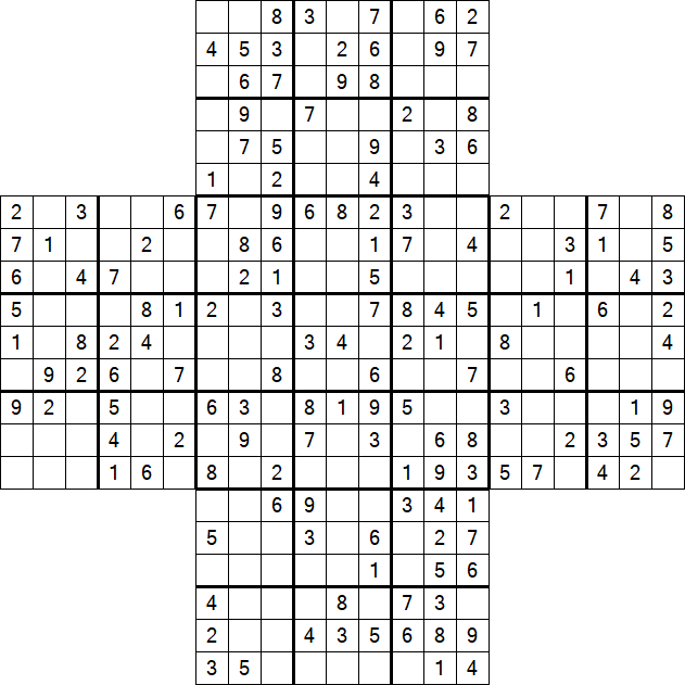 Cross Sudoku - Medium