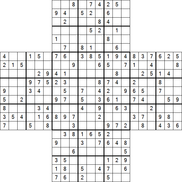 Cross Sudoku - Medium