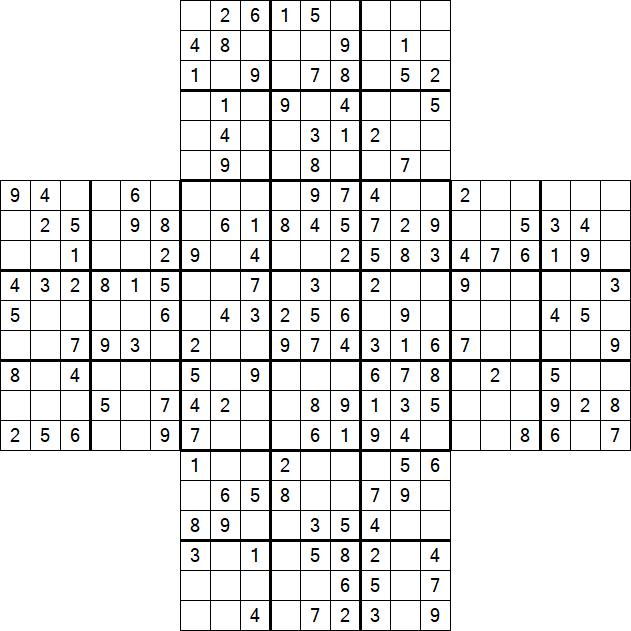 Cross Sudoku - Medium