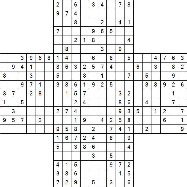 Cross Sudoku - Medium