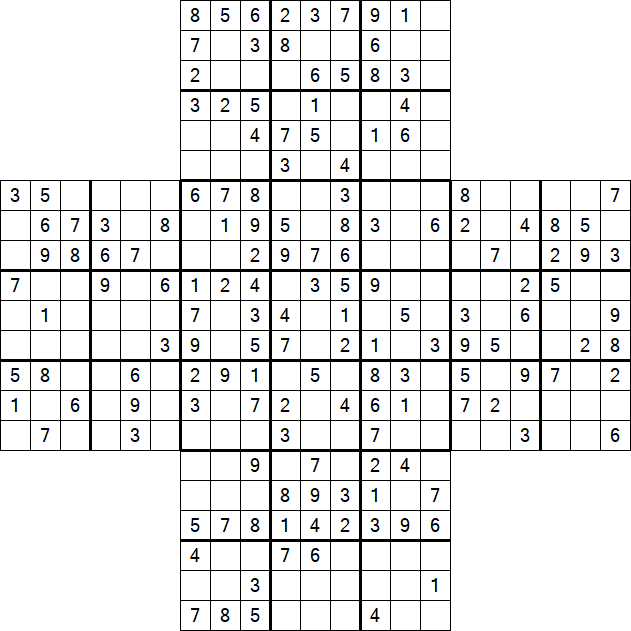 Cross Sudoku - Medium