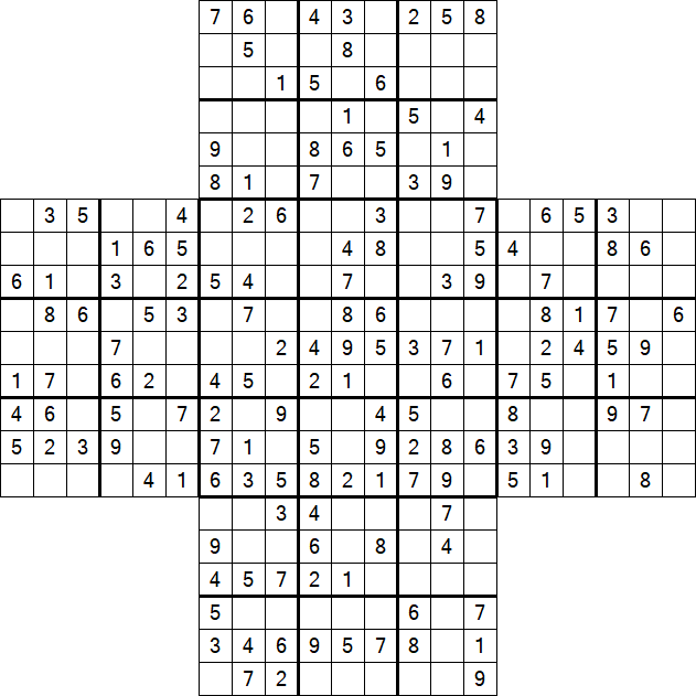 Cross Sudoku - Medium