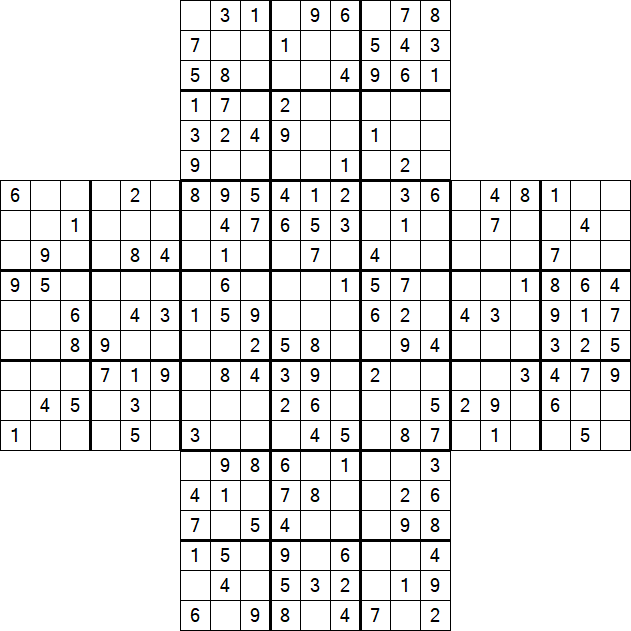 Cross Sudoku - Medium