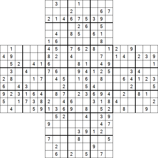 Cross Sudoku - Medium