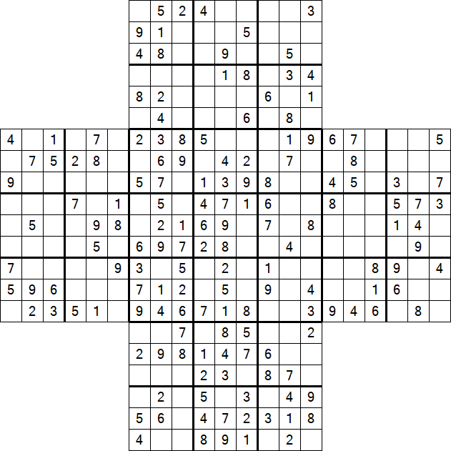 Cross Sudoku - Medium