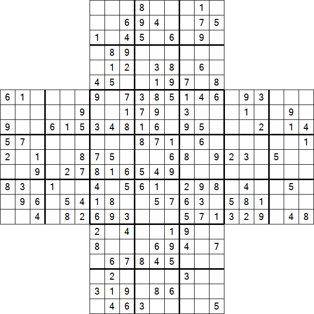 Cross Sudoku - Medium