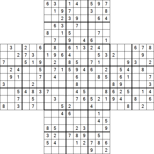 Cross Sudoku - Medium