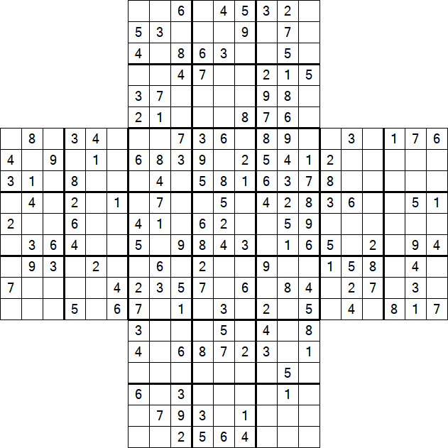 Cross Sudoku - Medium