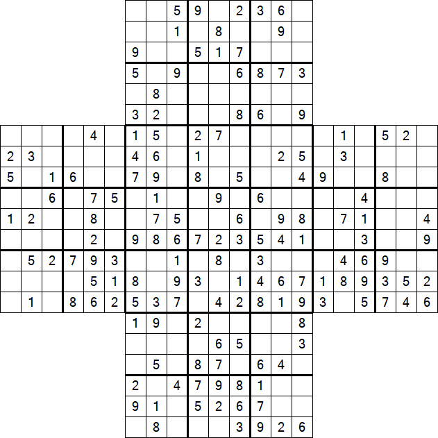 Cross Sudoku - Medium