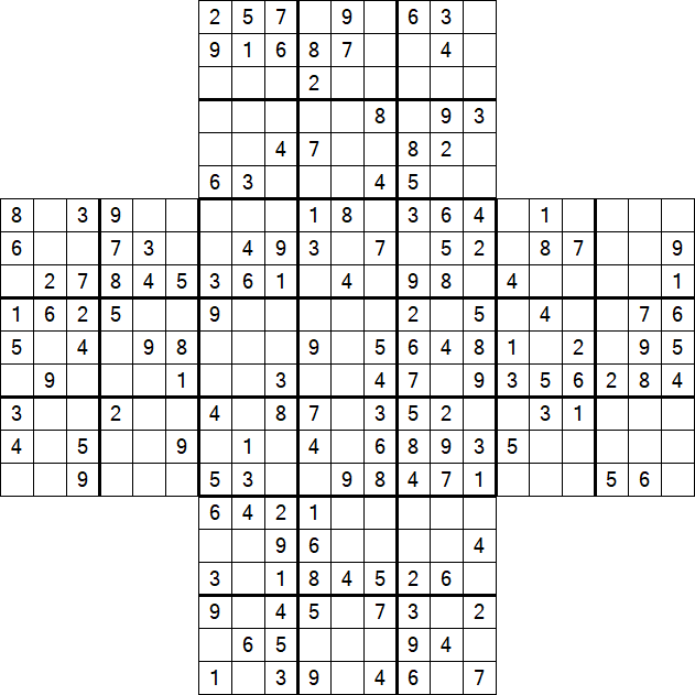 Cross Sudoku - Medium