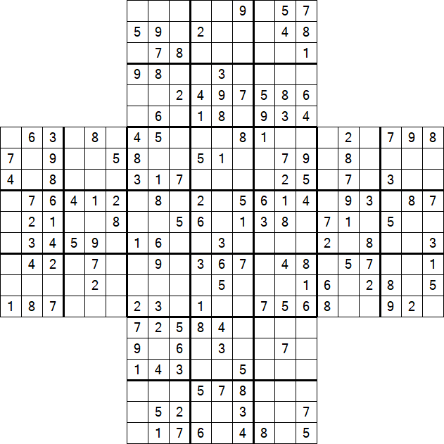 Cross Sudoku - Medium