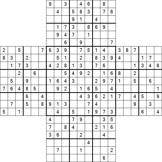 Cross Sudoku - Medium
