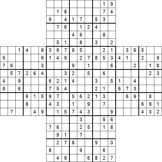 Cross Sudoku - Mittel