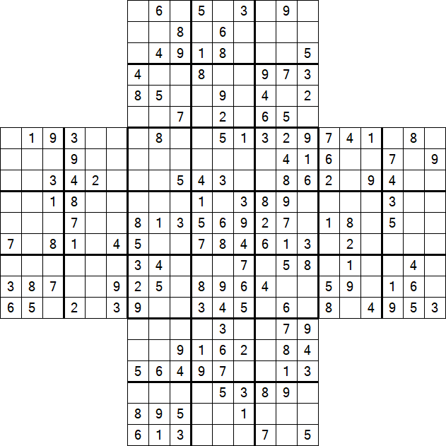 Cross Sudoku - Medium
