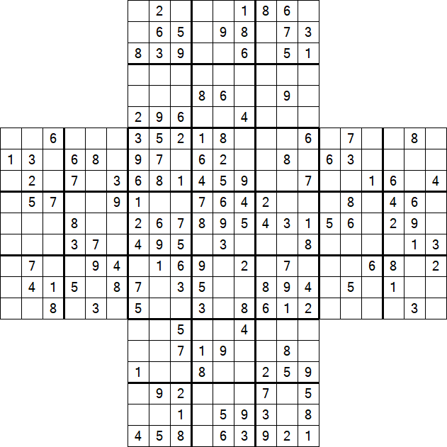 Cross Sudoku - Moyen