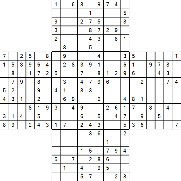 Cross Sudoku - Moyen