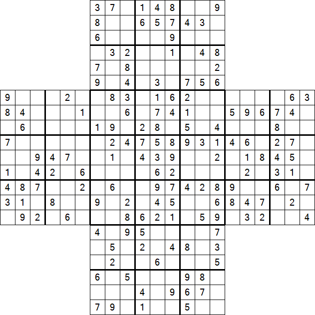 Cross Sudoku - Moyen