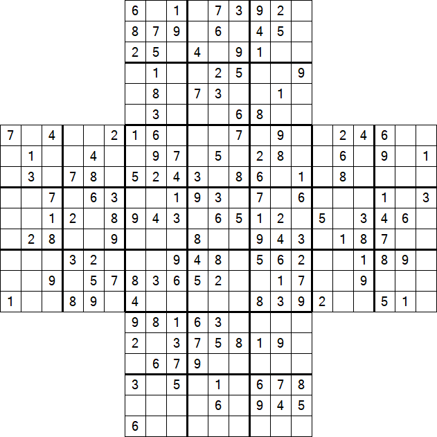 Cross Sudoku - Moyen