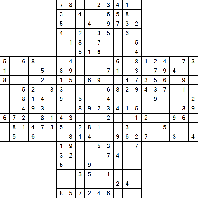 Cross Sudoku - Moyen