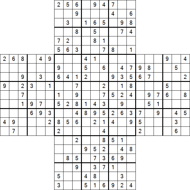 Cross Sudoku - Moyen