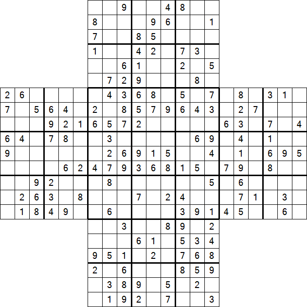 Cross Sudoku - Moyen