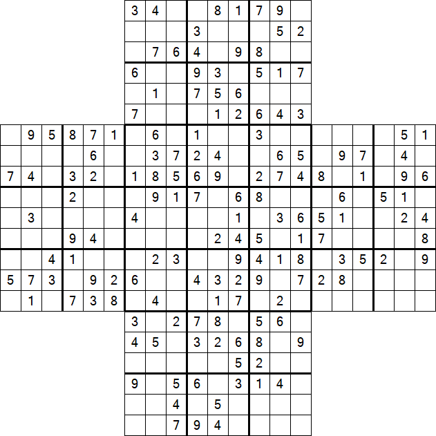 Cross Sudoku - Moyen