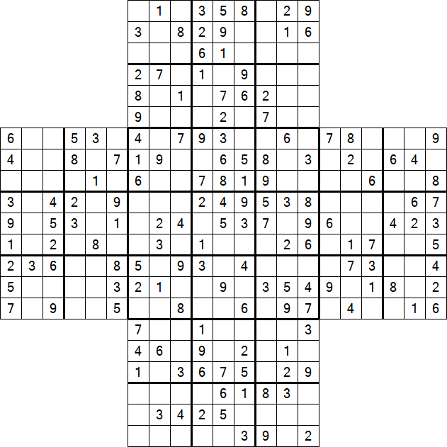Cross Sudoku - Moyen