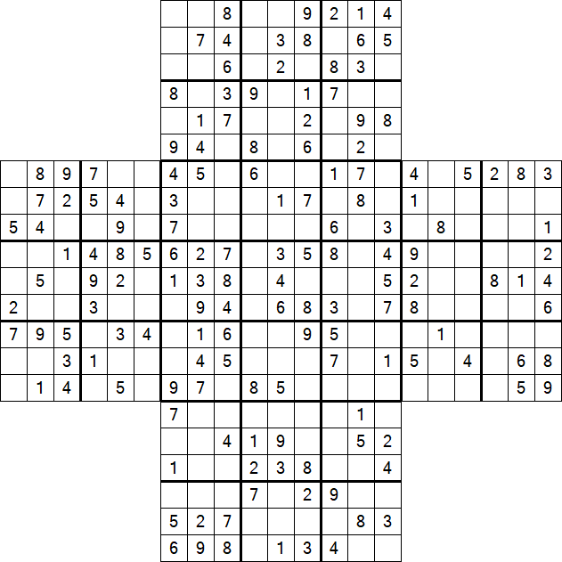 Cross Sudoku - Moyen