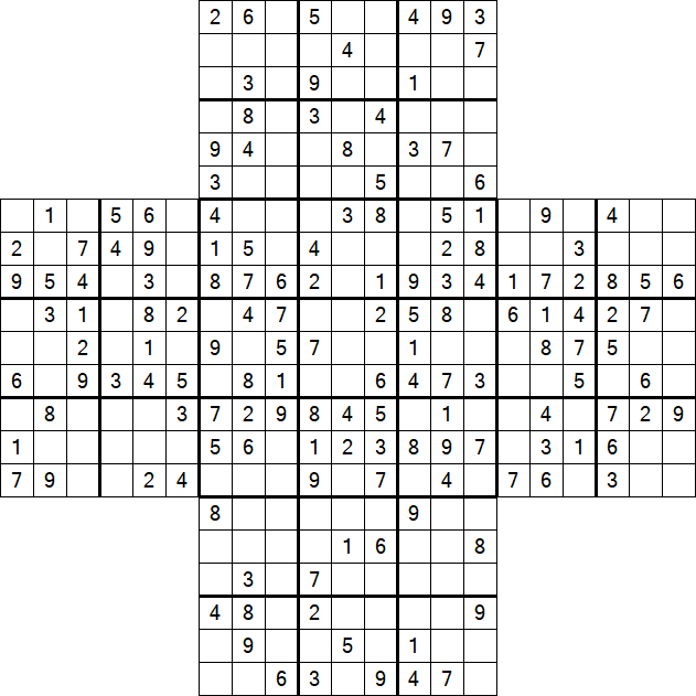 Cross Sudoku - Moyen