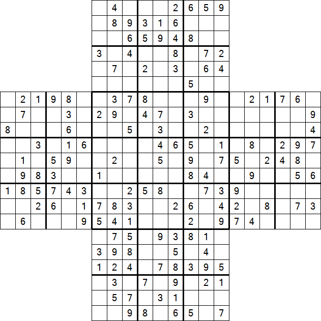 Cross Sudoku - Moyen