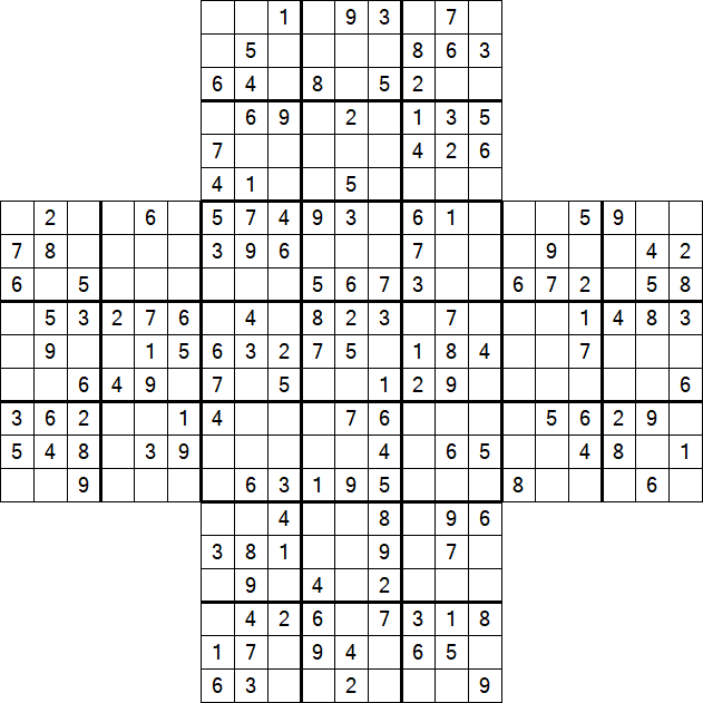 Cross Sudoku - Moyen