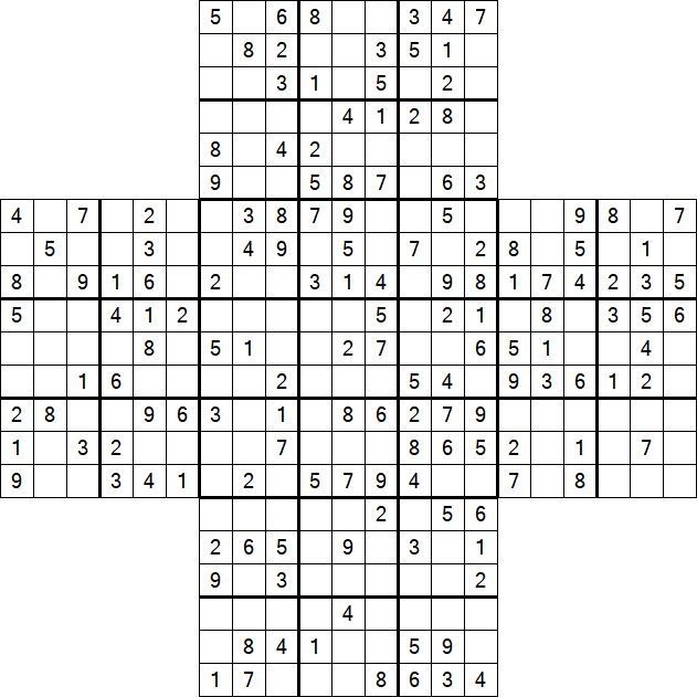 Cross Sudoku - Moyen