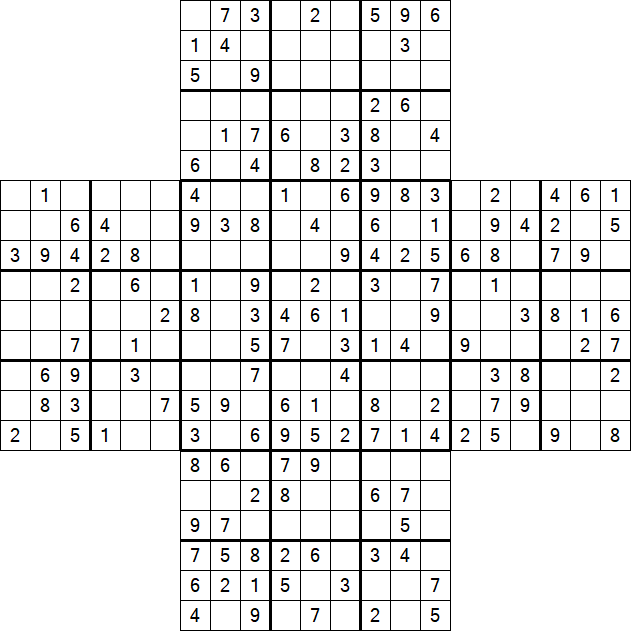 Cross Sudoku - Medium