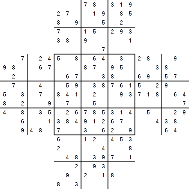 Cross Sudoku - Medium